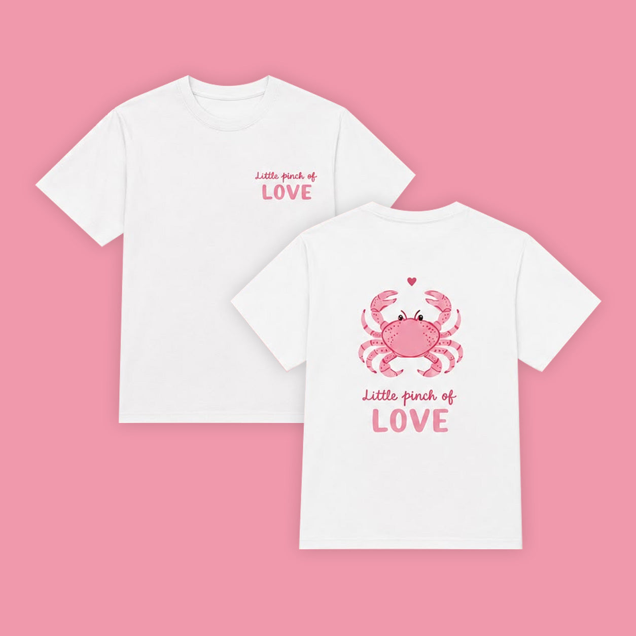 Little Pinch of Love Crab Graphic Tee | Cute Coastal Valentine Shirt
