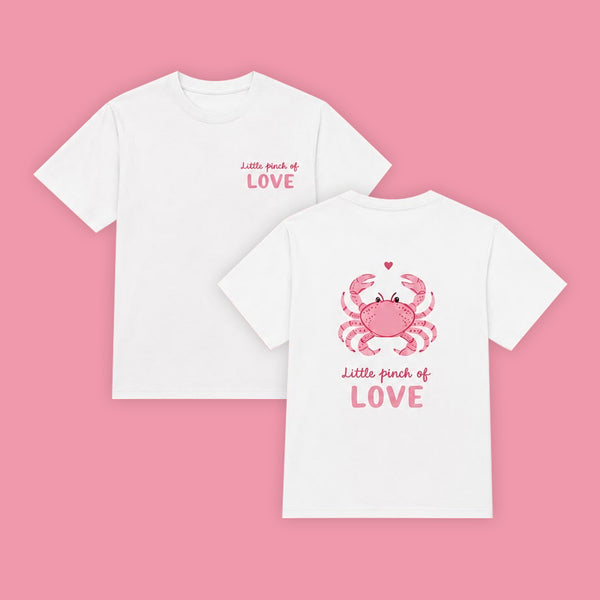 Little Pinch of Love Crab Graphic Tee | Cute Coastal Valentine Shirt